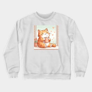 Coffee Cat Lover Gifts Crewneck Sweatshirt